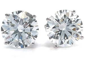 lot 3 image: NEW 6.05 Carat Diamond Round Solitaire Stud Earrings in 14k White Gold w EGL Report Retail $5,995 VIDEO