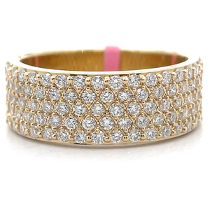 lot 8 image: NEW 1 Carat Diamond Pav Ring in 14k Yellow Gold w Report Retail $2,995 Tag Included VIDEO