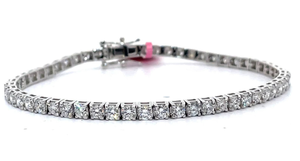 lot 5 image: NEW 5 Carat Diamond Tennis Bracelet in 14k White Gold Retail $5,995 Tag Included VIDEO