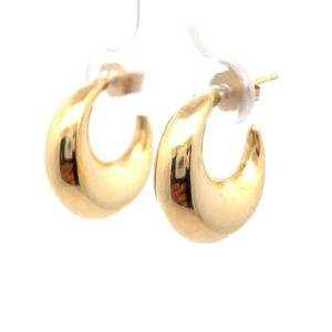 lot 46B image: Puffy Crescent Moon C-Hoop Earrings in 14k Yellow Gold