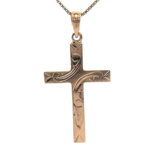 lot 50B image: Textured Classic Cross Pendant in Yellow Gold
