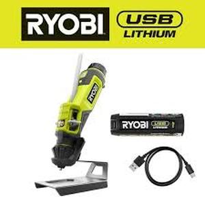 lot 4 image: RYOBI USB Lithium Glue Pen Kit with 2.0 Ah USB Lithium Battery and Charging Cable Customer Returns See Pictures