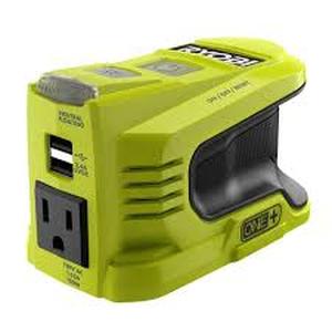 lot 5 image: RYOBI 18V ONE 150-Watt Portable Battery Inverter Power Source (Tool Only)  Customer Returns See Pictures