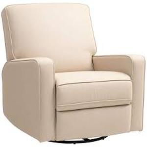 lot 47 image: HOMCOM Recliner Chair for Adults, Adjustable Single Sofa with Thick Cushion, Breathable Fabric Glider Rocker, Cream White  Customer Returns See Pictures