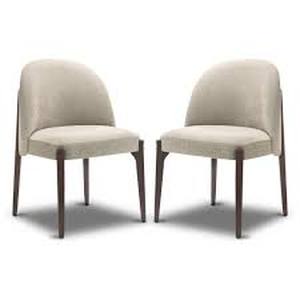 lot 54 image: Poly and Bark Pietta Luna Grey Fabric Dining Chair Set of 2   Customer Returns See Pictures