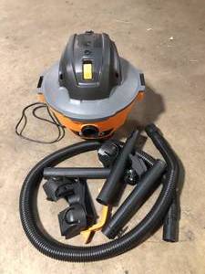 lot 3 image: RIDGID 6 Gal. 3.5 Peak HP NXT Shop Vacuum Wet Dry Vac with General Debris Filter, Locking Hose and Attachments HD06001 Customer Returns See Pictures