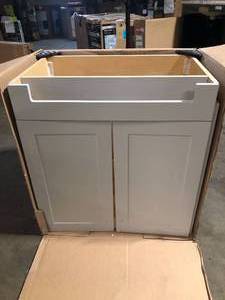 lot 35 image: 31 in. Single Sink Pearl Gray Bath Vanity No Granite Top Included  Customer Returns See Pictures