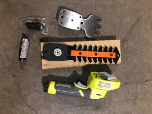 lot 51 image: RYOBI USB Lithium Shear Shrubber Kit with 2.0 Ah USB Lithium Battery and Charging Cable Customer Returns See Pictures