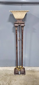 lot 13 image: Tall Floor Lamp with Decorative Resin Base and Dimmer - chipped