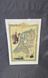 lot 31 image: Framed Vintage Map of Holland 36 x 24 Inches