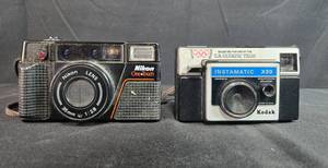 lot 46 image: Lot of 3 Vintage Cameras - Argus Rangefinder, Nikon One Touch, Kodak Instamatic X30