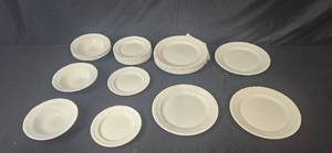 lot 59 image: Thomson Pottery White Dinnerware Set - Plates and Bowls Collection