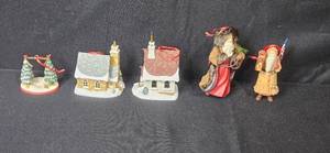 lot 72 image: Set of Hallmark Claus and Village Christmas Ornaments Assorted Years