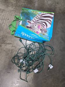 lot 127 image: Set of Green Outdoor Extension Cords with Reusable Tote Bag