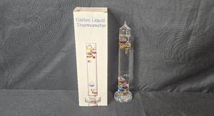 lot 167 image: Galileo Liquid Thermometer with Multicolor Spheres and Original Box