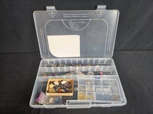 lot 172 image: Jewelry Making Lot with Beads, Findings, and Compartment Organizers - display not inc