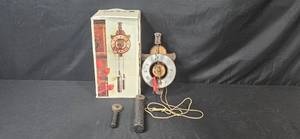 lot 211 image: buco 1490 3N Vintage Wall Clock with Weights and Original Box