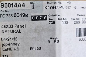 lot 208 image: Bamboo Curtains in Orig Box 48 x 63