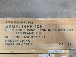 lot 233 image: Zinus 12 Alexia - Platform Full SZ Frame - Bed Only & Bamboo Curtains in Orig Box 48 x 63