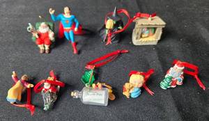 lot 240 image: Set of Assorted Holiday and Pop Culture Miniature Ornaments