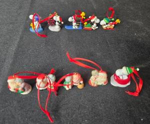 lot 256 image: Set of Christmas Mini Ornaments Including Snoopy and Santa Claus Couples