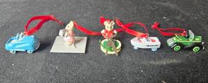 lot 259 image: Set of Vintage Miniature Christmas Ornaments with Ribbons