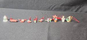 lot 266 image: Set of Miniature Christmas Animal Ornaments