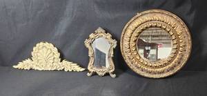 lot 268 image: Set of Ornate Vintage-Style Wall Decor and Table Mirrors