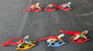 lot 274 image: Set of Hallmark Rocking Horse Mini Christmas Ornaments 1989-1994