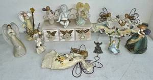 lot 31D image: Collection of Angel Figurines and Decorative Ornaments