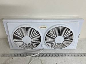 lot 47D image: Cool-Breeze Twin Window Fan with Adjustable Speed Control