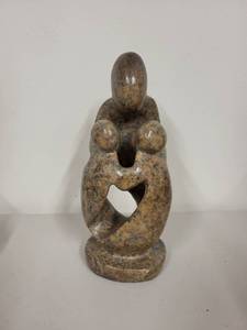 lot 13G image: Stone Abstract Family Sculpture with Signed Base