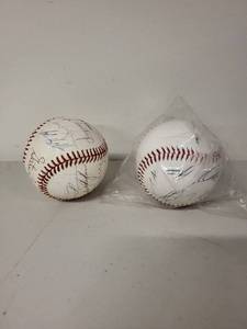 lot 34G image: Lot of 2 Autographed Baseballs Official League and Genuine Chevrolet