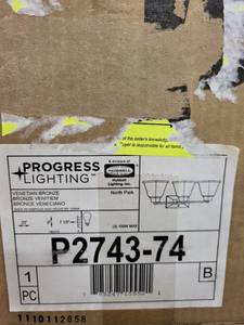 lot 34RC image: Progress Lighting Venetian Bronze 3-Light Vanity Fixture P2743-74