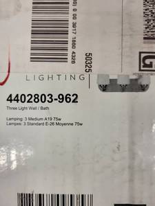 lot 36RC image: Lot of 2 Generation Lighting Three Light WallBath Fixtures 4402803-962