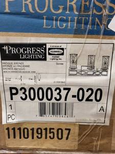 lot 37RC image: Progress Lighting Antique Bronze 4-Light Bathroom Vanity Fixture P300037-020