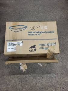 lot 40RC image: Mansfield Petite Covington Lavatory Sink Model 218 NS Biscuit Color