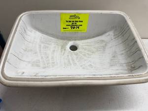 lot 69RC image: Rectangular White Ceramic Drop-In Bathroom Sink