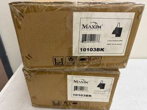 lot 77RC image: Set of 2 Maxim Lighting 10103BK Medium 60W Light Fixtures in Boxes