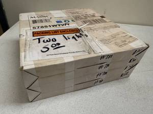 lot 79RC image: Boxed Set of 2 Maxim Lighting White Ceiling Lights Model 57851WTWT