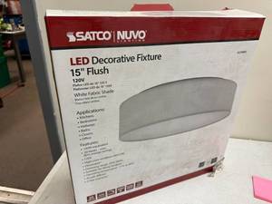 lot 80RC image: Satco Nuvo 15 Inch LED Flush Decorative Ceiling Light Fixture