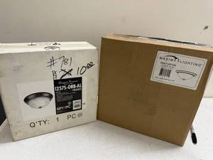 lot 82RC image: Lot of 2 Ceiling Light Fixtures - Designers Fountain 1257S-ORB-AL and Maxim Lighting 5841MRSN
