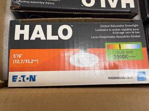 lot 83RC image: HALO 56in LED Gimbal Adjustable Downlight RA5606930NFLWH