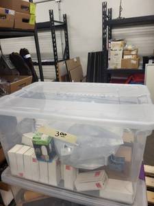 lot 17RC image: Large Bin of Assorted Plumbing and Hardware Fittings and Supplies