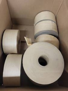 lot 23RC image: Box of 6 Industrial Water Activated Gummed Paper Tape Rolls