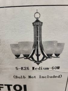 lot 26RC image: Maxim Lighting 5-Light Chandelier 5-E26 Medium 60W (Bulb Not Included) Sealed Box