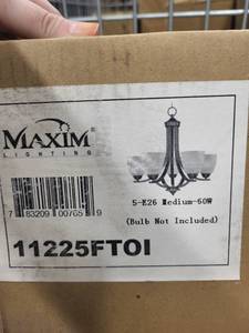 lot 31RC image: Maxim Lighting 5-Light Chandelier Fixture Model 11225FTOI Sealed Box