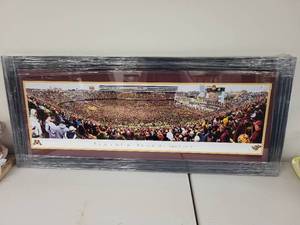 lot 41S image: Framed Panorama Print TCF Bank Stadium Minnesota 31 Penn State 26
