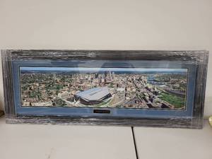 lot 45S image: Panoramic Framed Aerial Print of Minneapolis, Minnesota Featuring US Bank Stadium