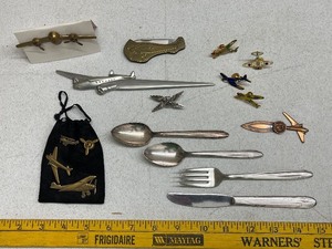 lot 95C image: Vintage Aviation Collectibles and Airline Flatware Lot